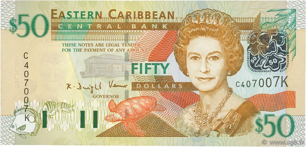 50 Dollars CARIBBEAN   2003 P.45k UNC