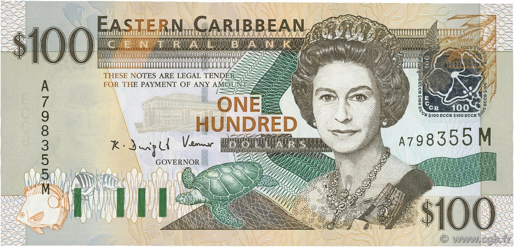 100 Dollars EAST CARIBBEAN STATES  2003 P.46m AU+