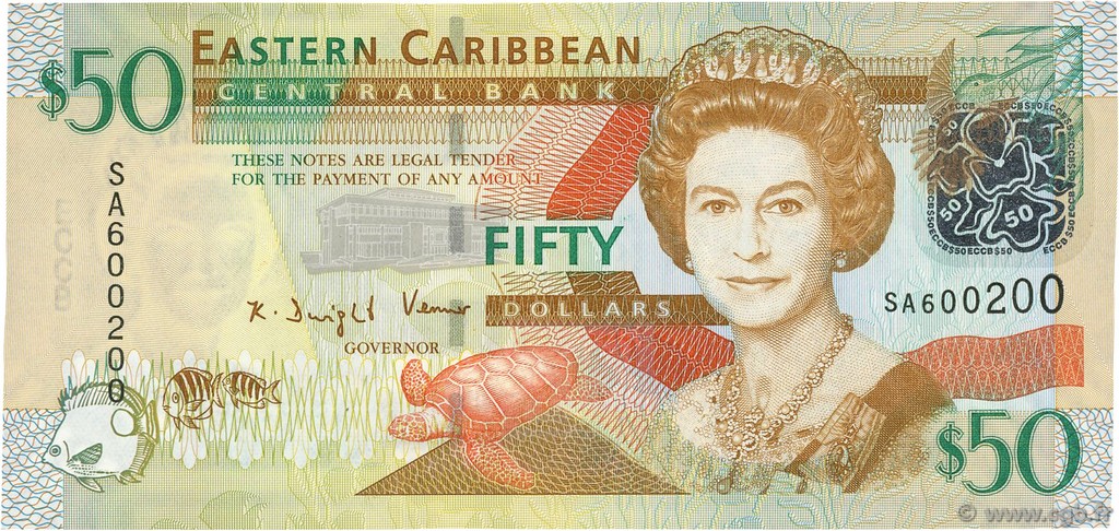50 Dollars EAST CARIBBEAN STATES  2008 P.50 UNC