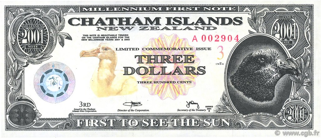 3 Dollars CHATHAM ISLANDS  2001  ST