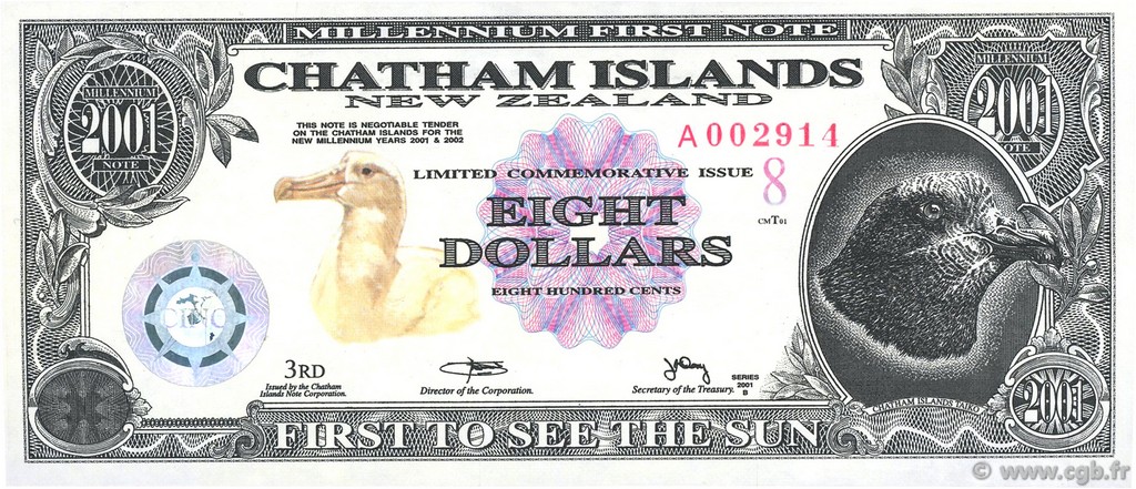 8 Dollars CHATHAM ISLANDS  2001  ST