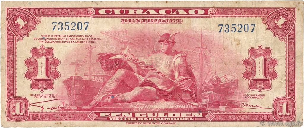 1 Gulden CURAZAO  1942 P.35a RC+