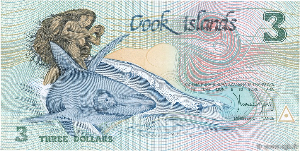 3 Dollars COOK ISLANDS  1987 P.03a UNC-