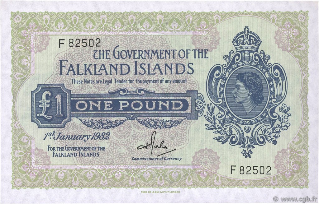 1 Pound FALKLAND ISLANDS  1982 P.08d UNC