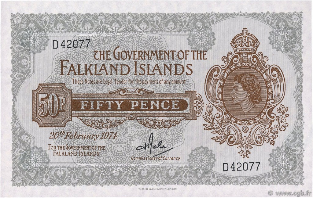 50 Pence FALKLAND  1974 P.10b UNC