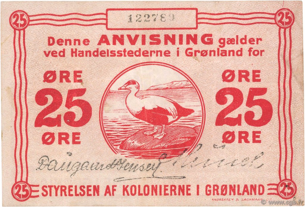 25 Ore GROENLANDIA  1913 P.11b MBC+