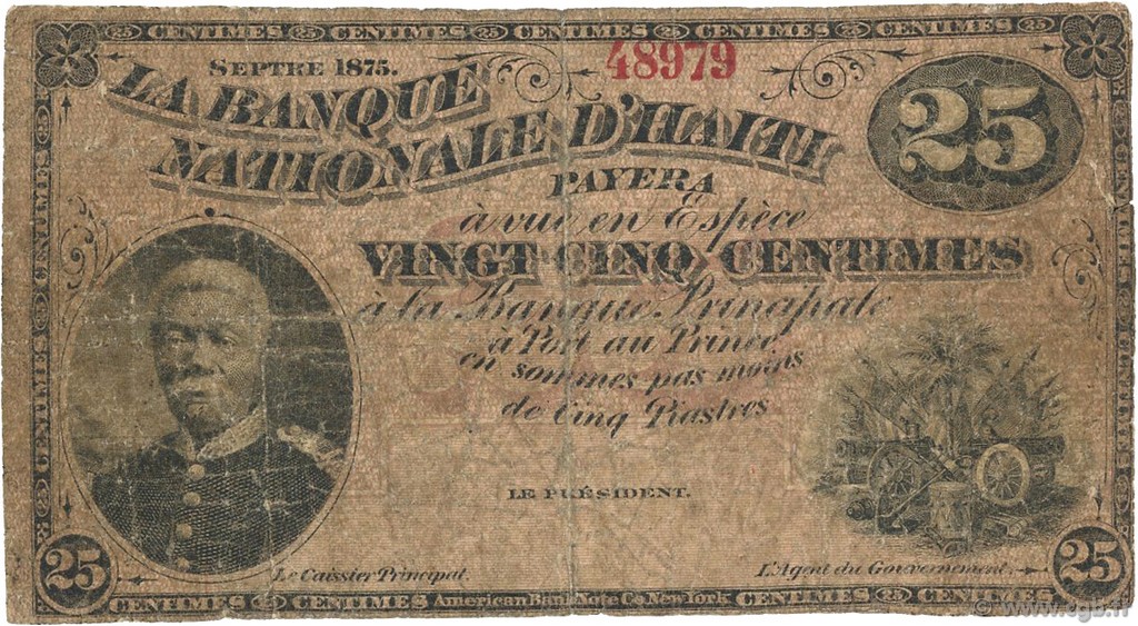 25 Centimes HAÏTI  1875 P.068 RC