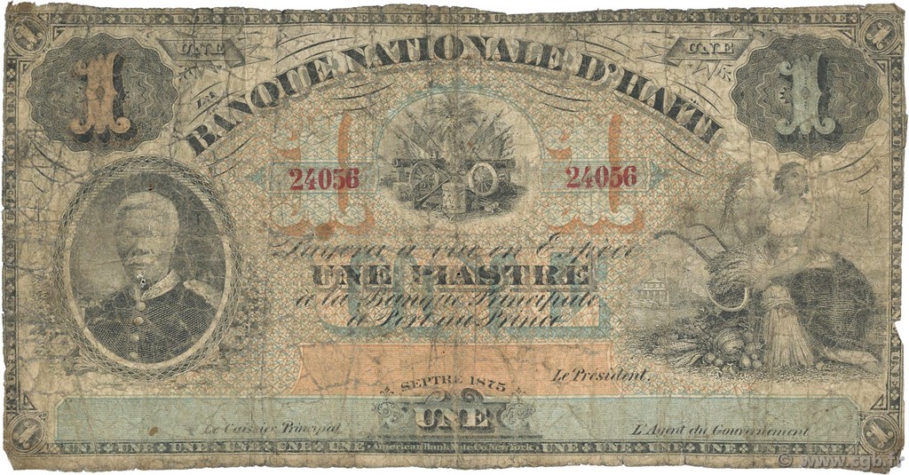 1 Piastre HAITI  1875 P.070 P