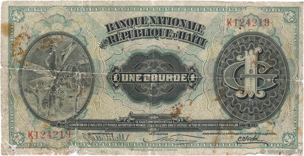 1 Gourde HAITI  1919 P.150a G