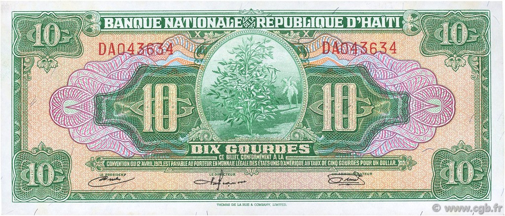 10 Gourdes HAÏTI  1967 P.193a q.FDC