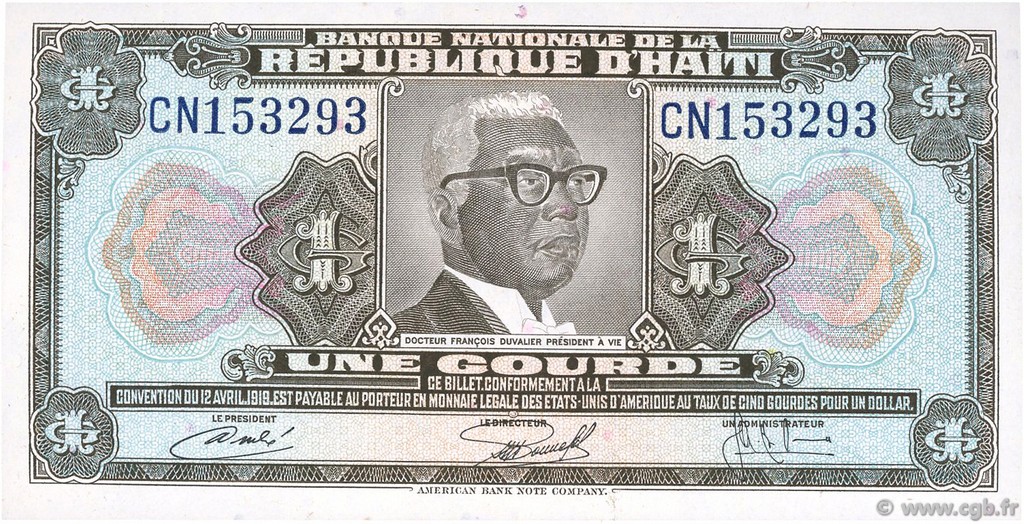 1 Gourde HAITI  1967 P.200a UNC