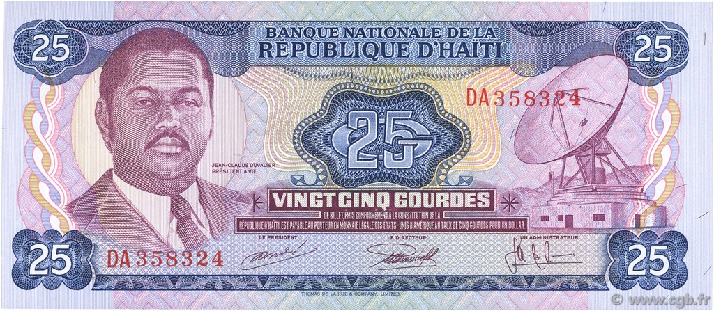 25 Gourdes HAITI  1973 P.218a UNC