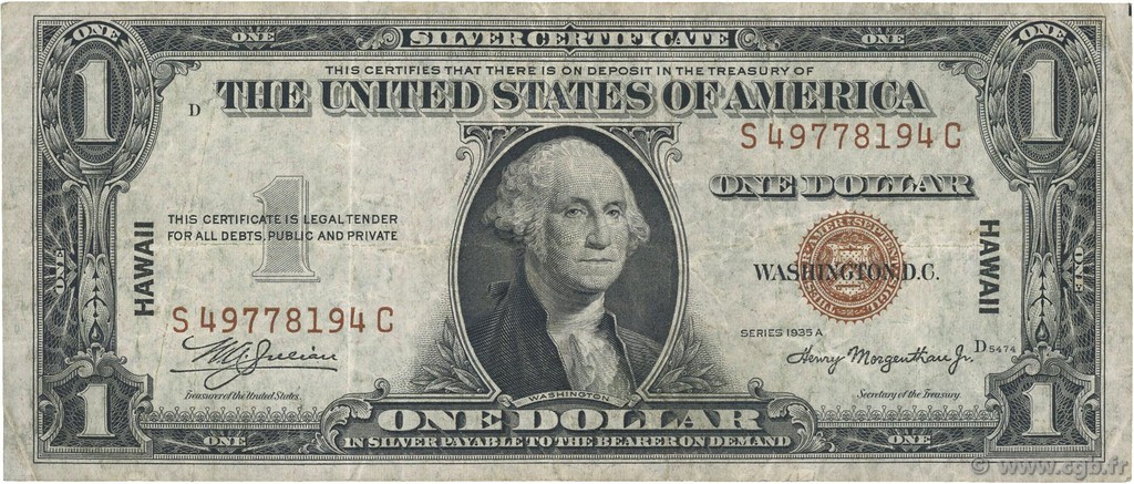 1 Dollar HAWAII  1935 P.36 BC