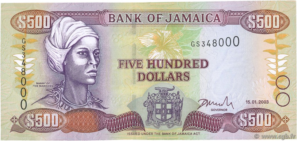 500 Dollars JAMAIKA  2003 P.85a fST