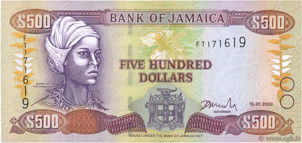 500 Dollars JAMAICA  2003 P.85a UNC