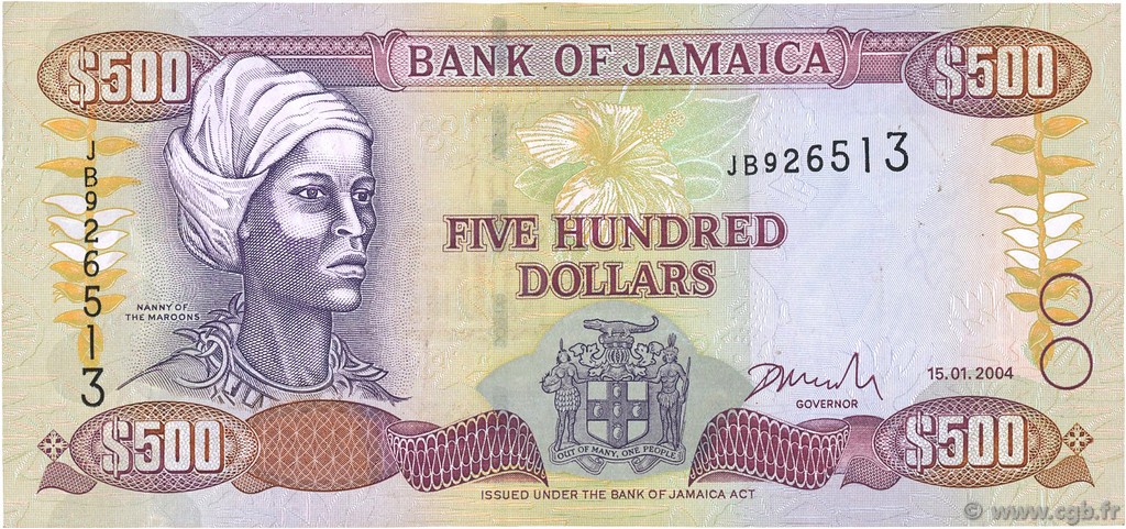 500 Dollars JAMAICA  2004 P.85av VF