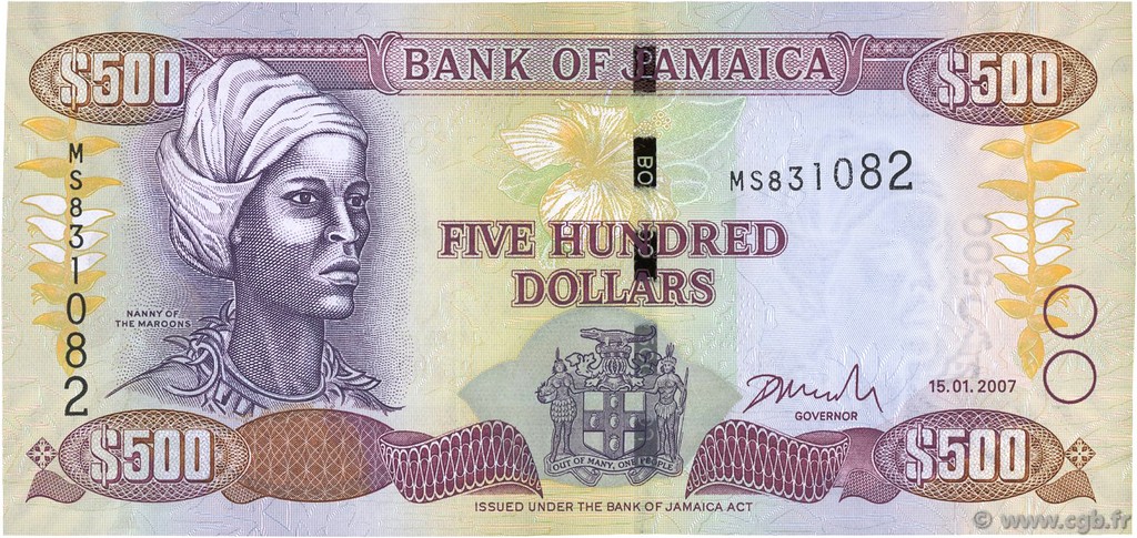 500 Dollars JAMAICA  2008 P.85d UNC-