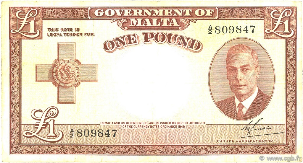 1 Pound MALTE  1951 P.22 BB