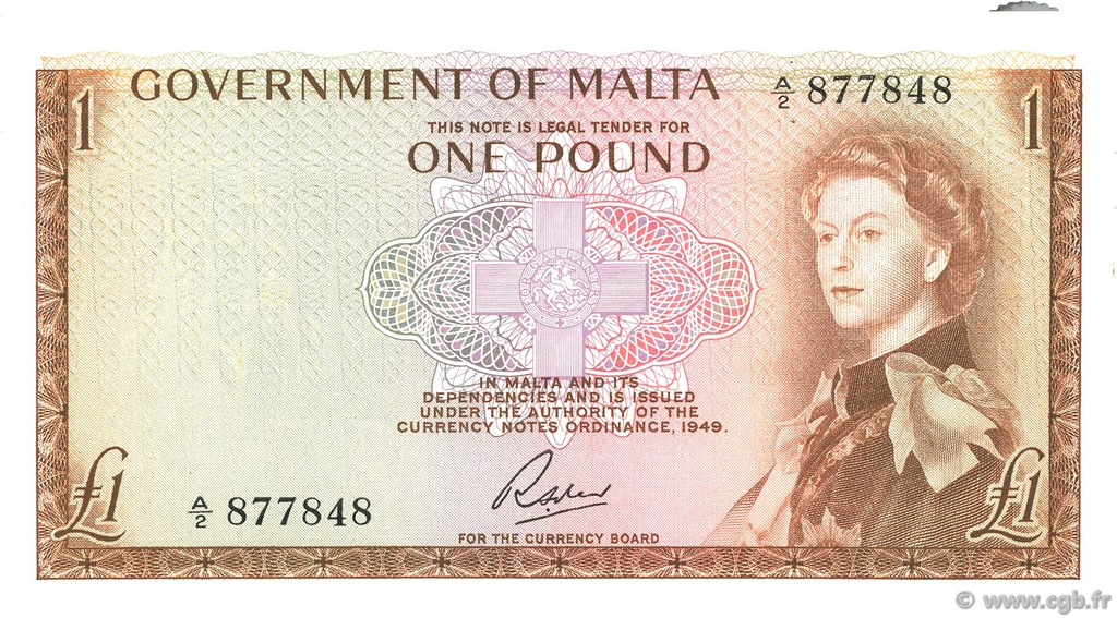 1 Pound MALTE  1963 P.26a fST