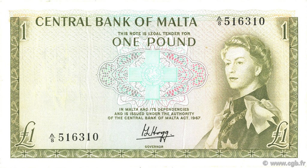 1 Pound MALTE  1969 P.29a VF