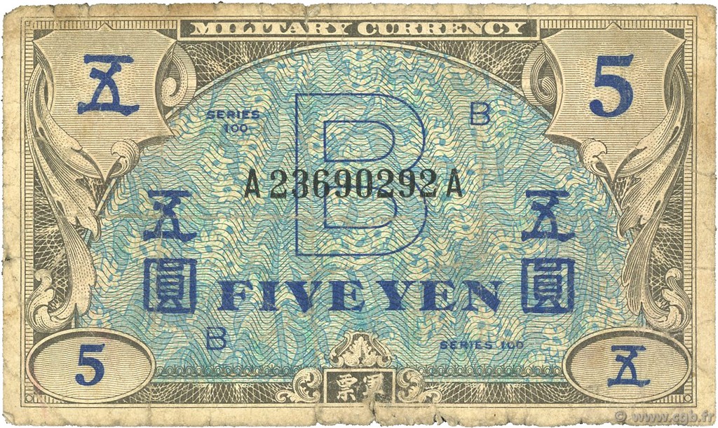 5 Yen JAPAN  1945 P.069a SGE