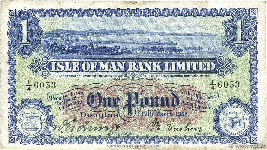 1 Pound ISLE OF MAN  1958 P.06d F+