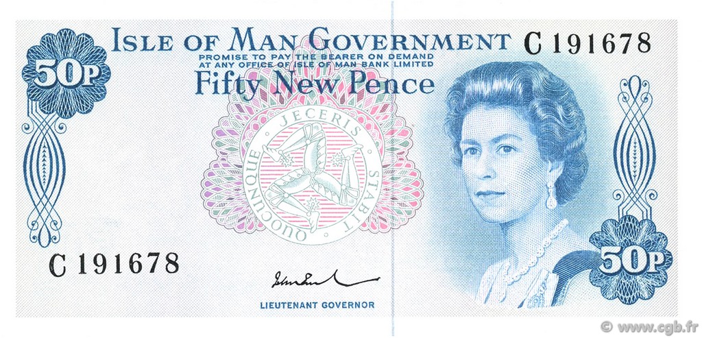 50 New Pence ÎLE DE MAN  1972 P.28c q.FDC