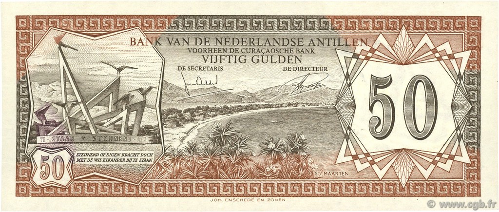 50 Gulden NETHERLANDS ANTILLES  1972 P.11b ST