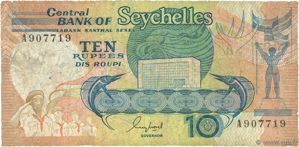 10 Rupees SEYCHELLES  1989 P.32 RC+