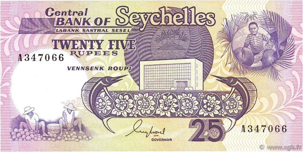 25 Rupees SEYCHELLES  1989 P.33 UNC