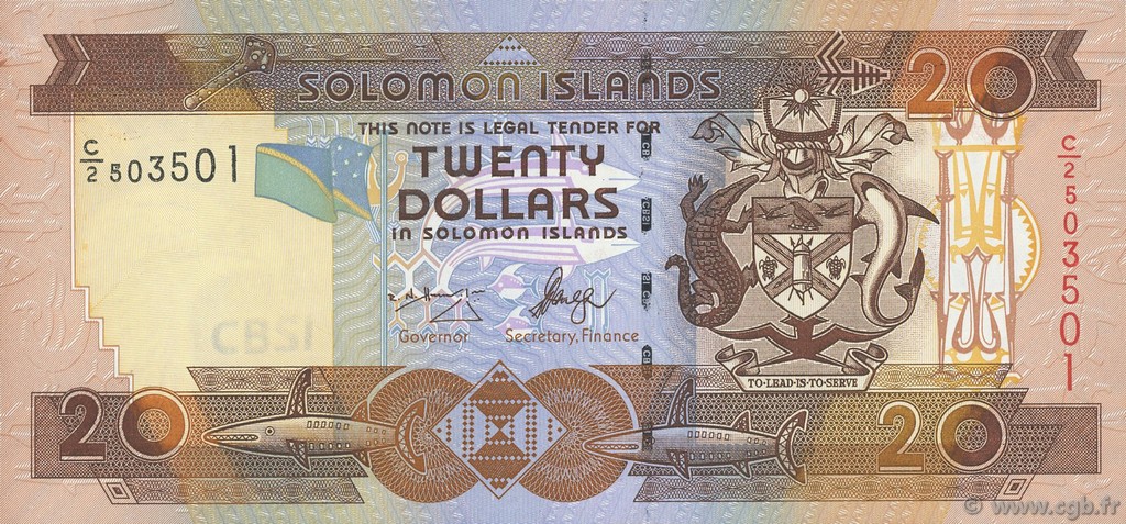 20 Dollars SOLOMON ISLANDS  2004 P.28a UNC