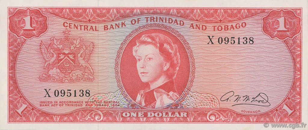 1 Dollar TRINIDAD E TOBAGO  1964 P.26b q.FDC