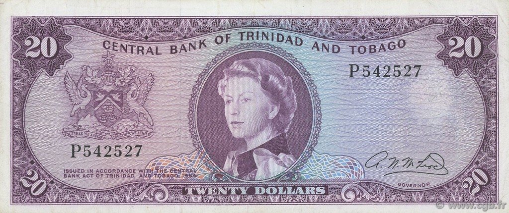 20 Dollars TRINIDAD UND TOBAGO  1964 P.29b SS