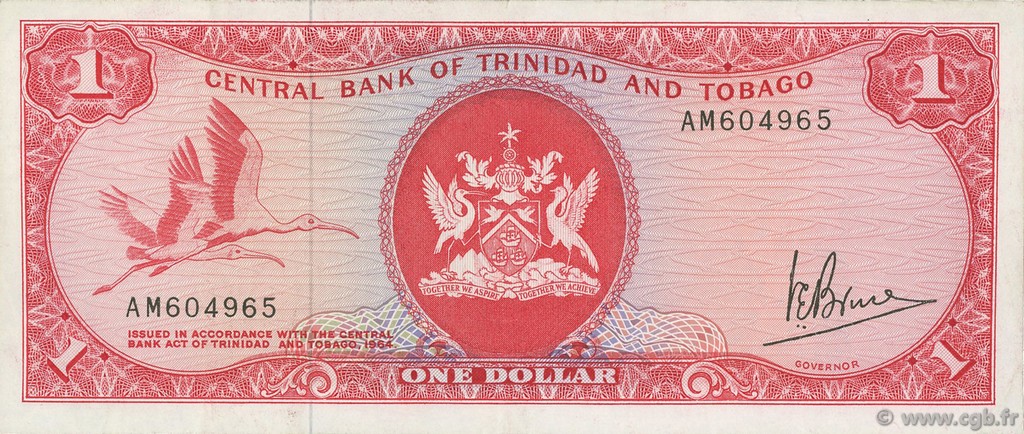 1 Dollar TRINIDAD Y TOBAGO  1977 P.30a MBC+