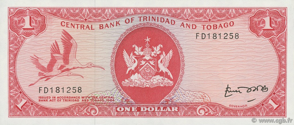1 Dollar TRINIDAD and TOBAGO  1977 P.30b AU