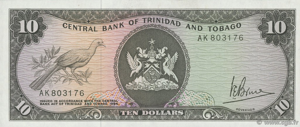 10 Dollars TRINIDAD Y TOBAGO  1977 P.32a EBC