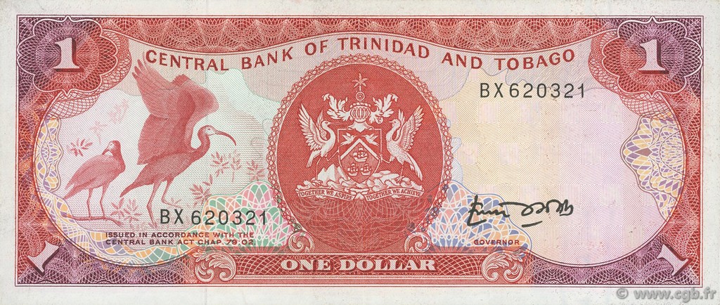 1 Dollar TRINIDAD and TOBAGO  1985 P.36a XF-