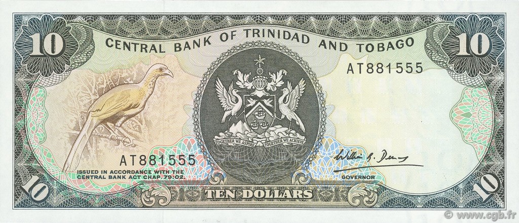 10 Dollars TRINIDAD UND TOBAGO  1985 P.38b ST