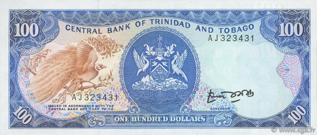 100 Dollars TRINIDAD E TOBAGO  1985 P.40a FDC