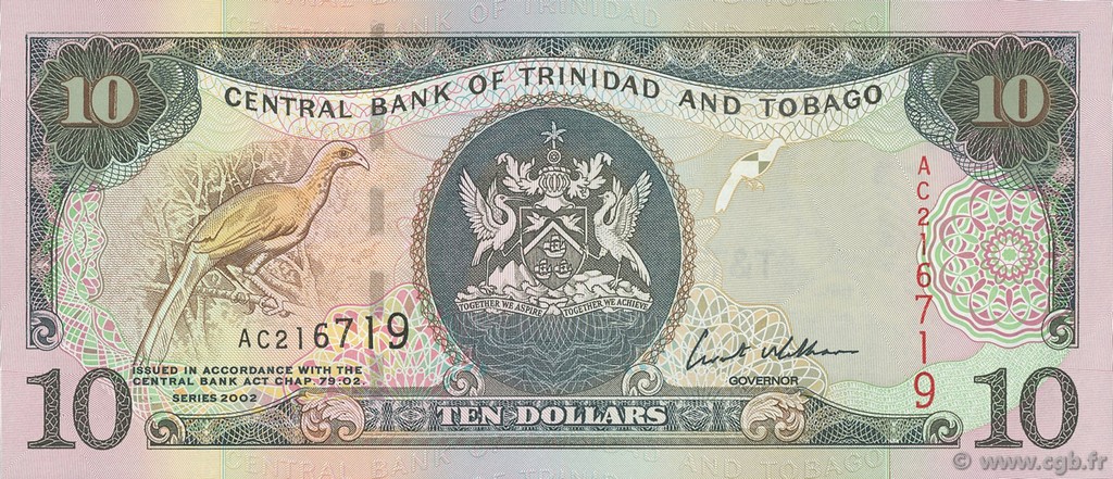 10 Dollars TRINIDAD UND TOBAGO  2002 P.43 fST+