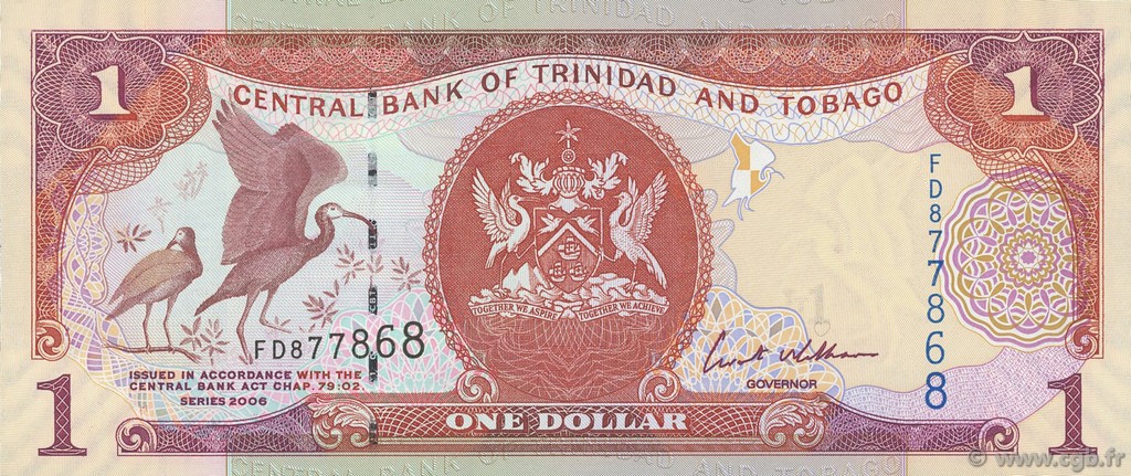 P-New Banknotes UNC Trinidad & Tobago 1 Dollar 2006 2014 