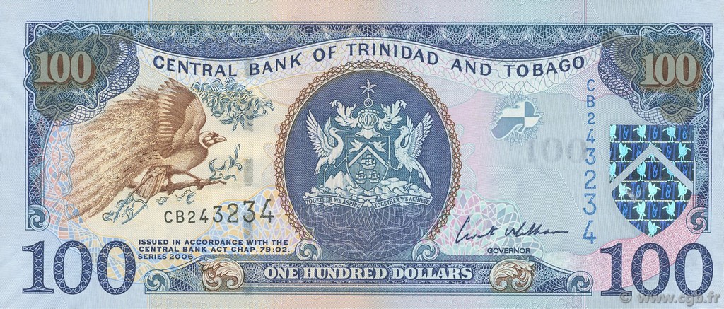 100 Dollars TRINIDAD and TOBAGO  2006 P.51 UNC-