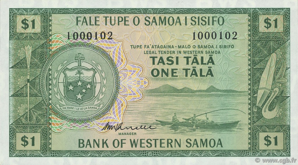 1 Tala SAMOA  1967 P.16c fST+