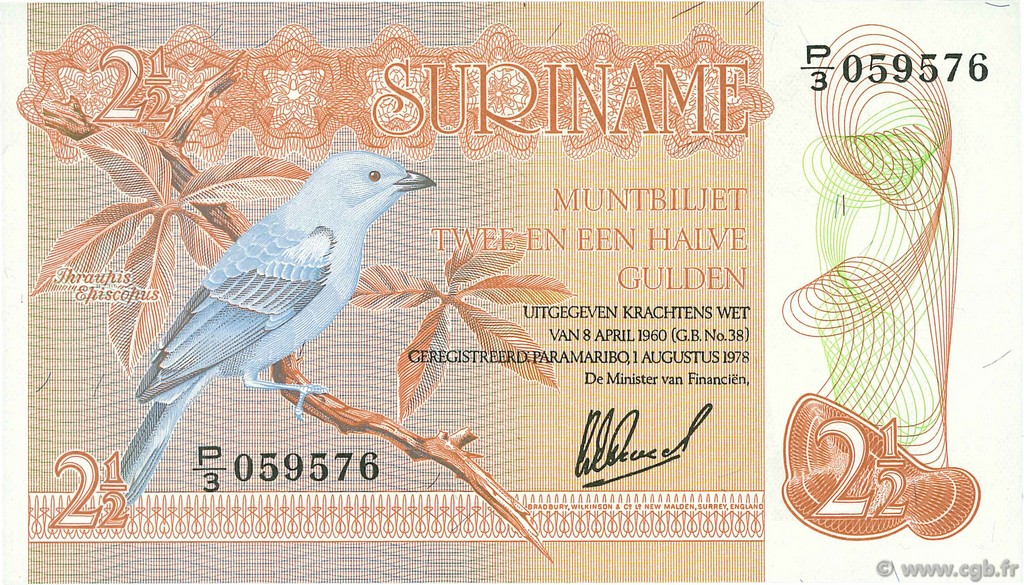 2,5 Gulden SURINAME  1978 P.118b FDC