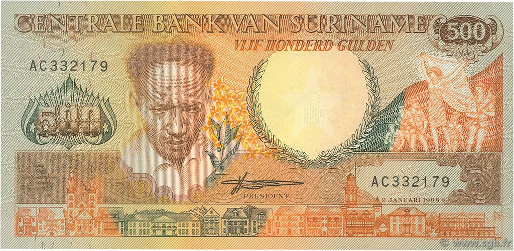 500 Gulden SURINAM  1988 P.135b UNC