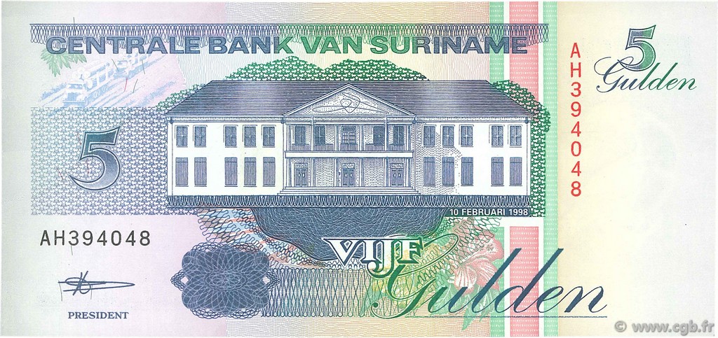 5 Gulden SURINAM  1998 P.136b FDC