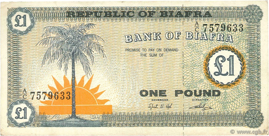 1 Pound BIAFRA  1967 P.02 q.SPL
