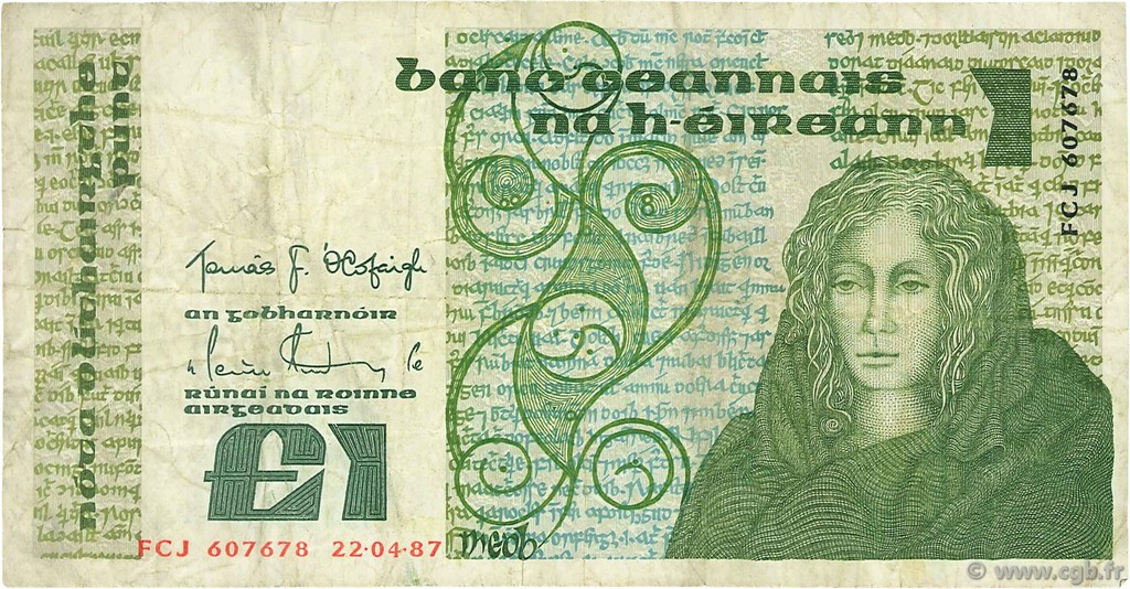 1 Pound IRLANDA  1987 P.070c MB