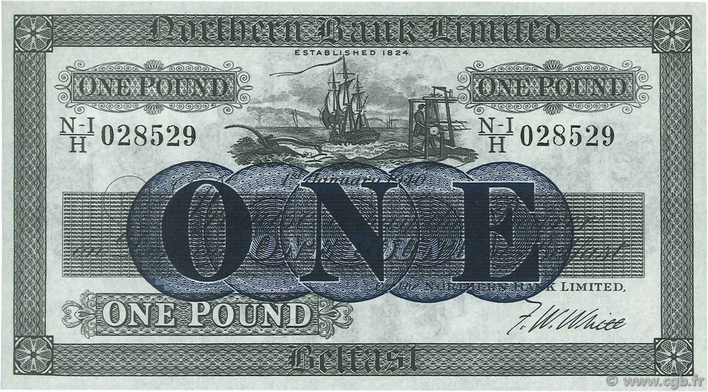 1 Pound NORTHERN IRELAND  1940 P.178b fST