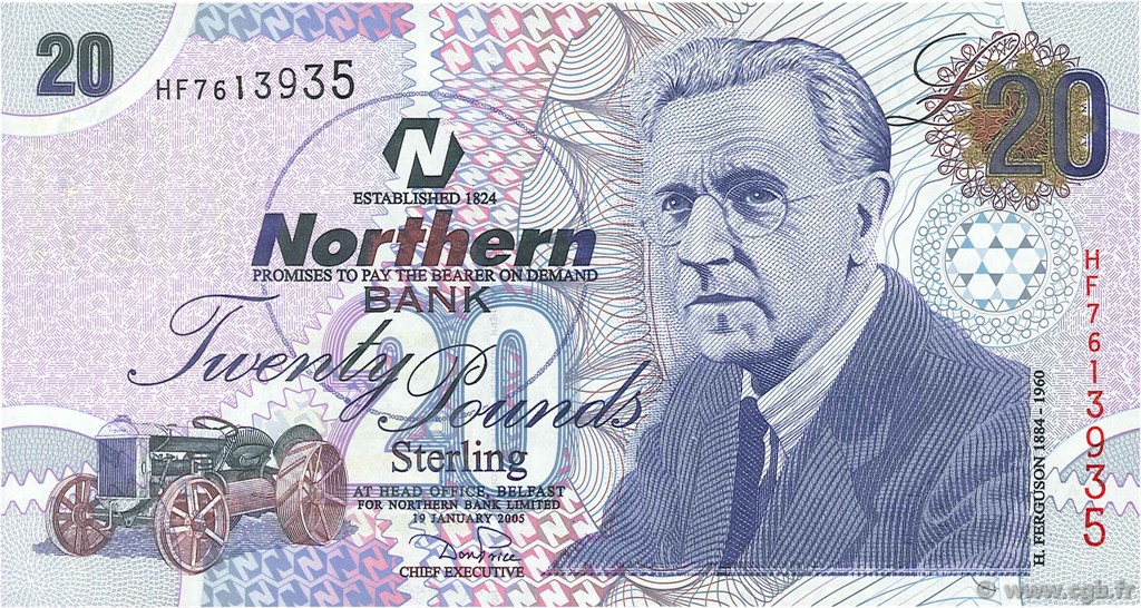 20 Pounds NORTHERN IRELAND  2005 P.207a q.FDC